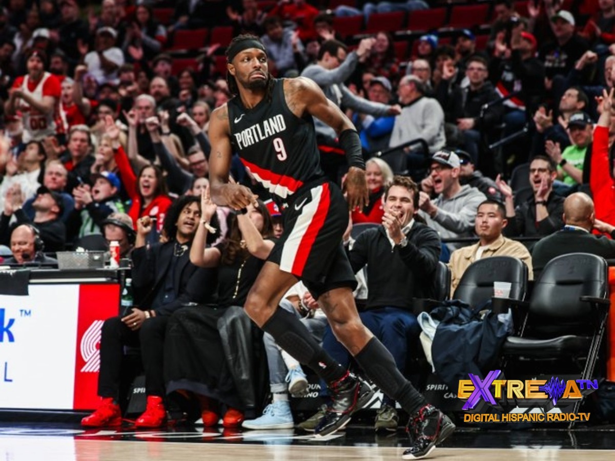 Jerami Grant (#9) de los Portland Trail Blazers en acción durante el último cuarto contra Memphis Grizzlies.