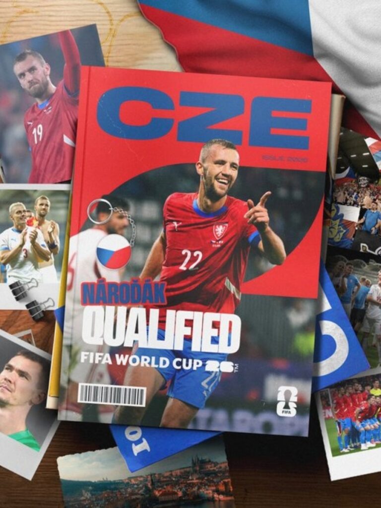 Gráfica oficial FIFA celebrando la clasificación de Chequia al Mundial 2026 — rival de México en el Grupo A