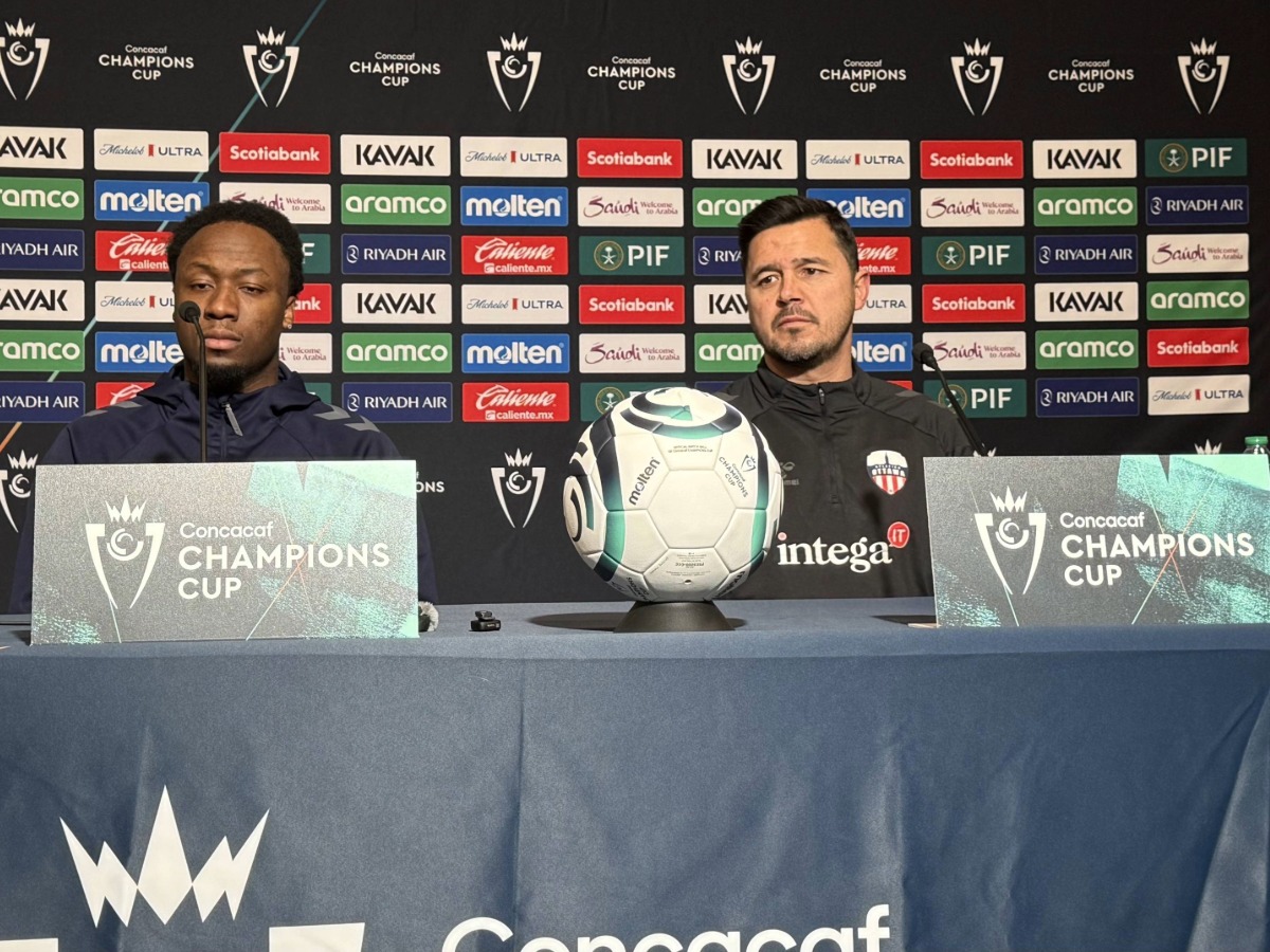 Ballou Tabla y Diego Mejía en la conferencia de prensa del Atlético Ottawa previa al partido de vuelta ante Nashville SC en la Concacaf Champions Cup 2026 en GEODIS Park