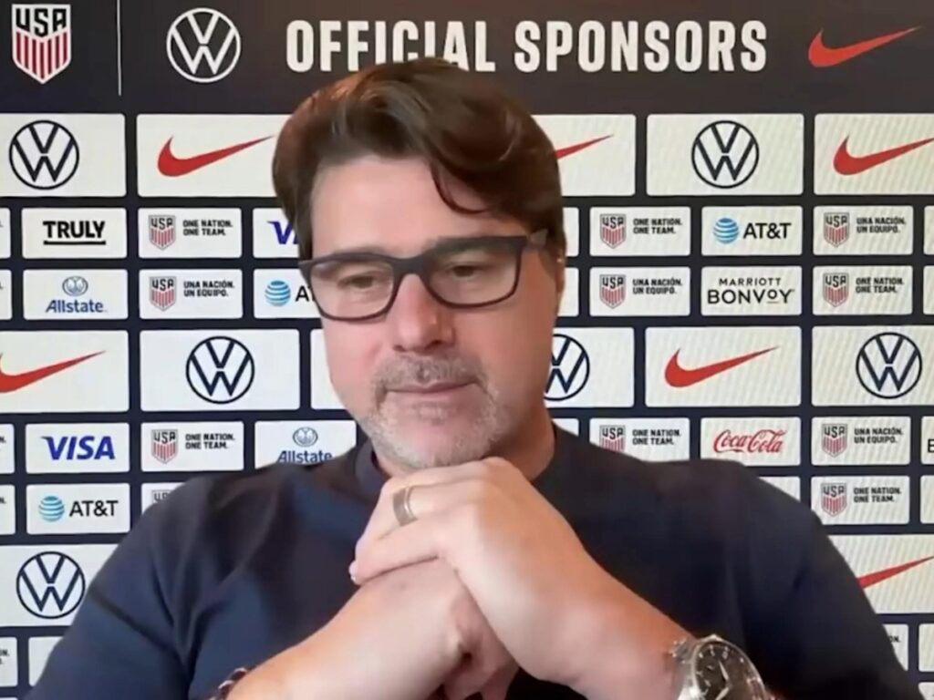 Mauricio Pochettino en conferencia de prensa del USMNT al anunciar la convocatoria de 27 jugadores para los amistosos ante Bélgica y Portugal rumbo a la Copa del Mundo 2026