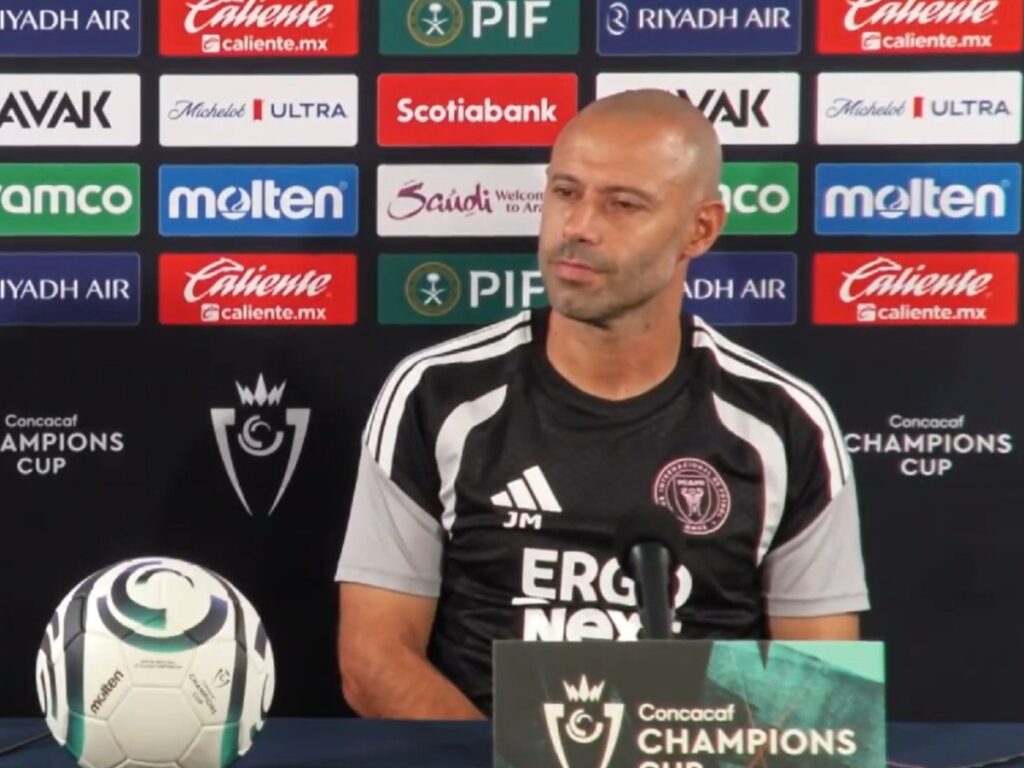 Javier Mascherano en conferencia de prensa previa al Inter Miami vs Nashville SC en la Concacaf Champions Cup 2026