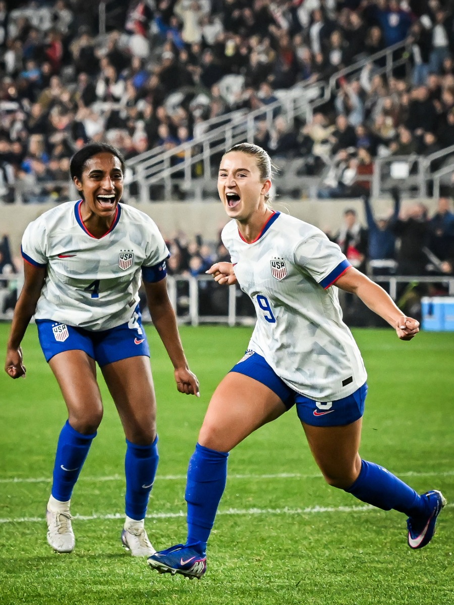Ally Sentnor USA SheBelieves 2026 celebra el gol al 55' que venció 1-0 a Canadá y coronó a las americanas campeonas del torneo