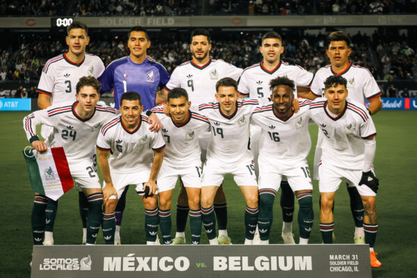 Once inicial de México antes del amistoso ante Bélgica en el Soldier Field de Chicago el 31 de marzo de 2026