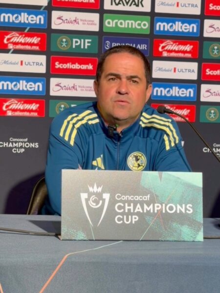 André Jardine de Club América en conferencia de prensa de la Concacaf Champions Cup previa al duelo ante Nashville SC en el GEODIS Park