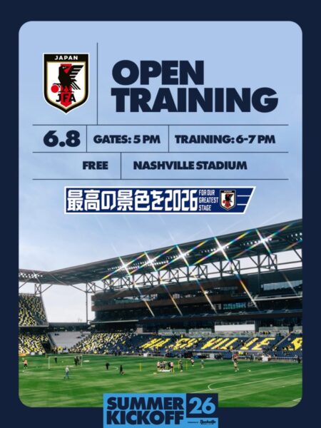 Entrenamiento abierto de Japón en Nashville Stadium para el Mundial 2026