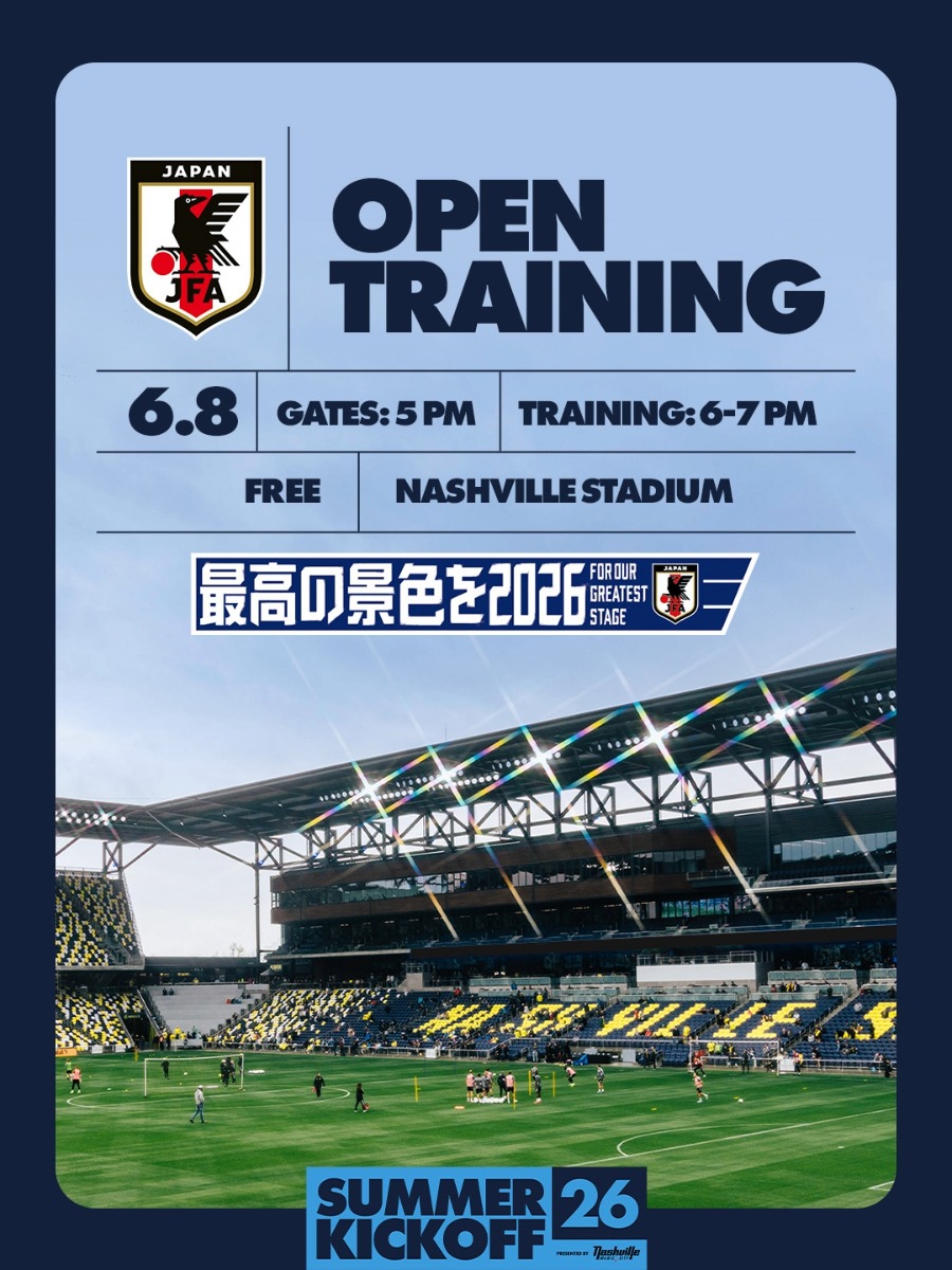 Entrenamiento abierto de Japón en Nashville Stadium para el Mundial 2026
