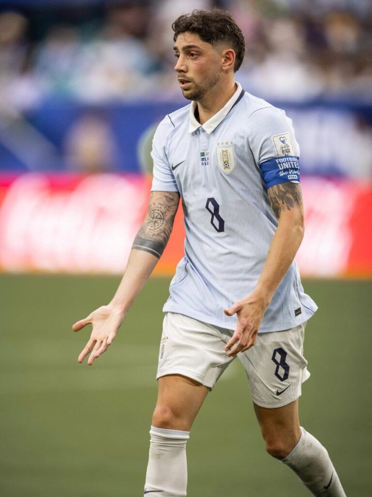 Federico Valverde durante el partido de Uruguay ante Arabia Saudita