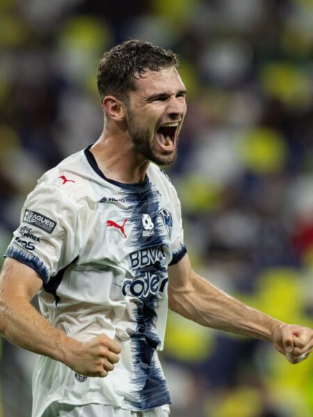 Hugo Cuypers grita eufórico el gol que consumó la agónica remontada de Rayados en el GEODIS Park